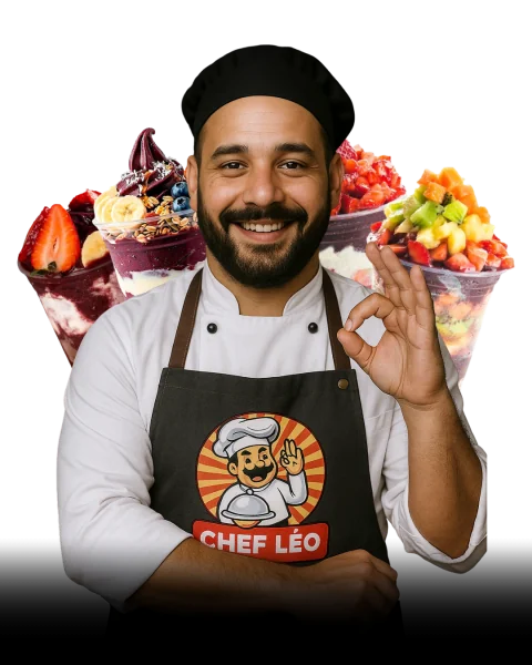 Imagem oficial de apresentação do Chef Léo no curso de Açaí Gourmet
